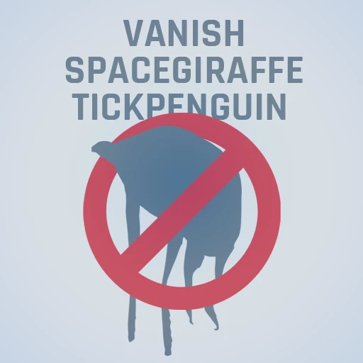 Vanish SpaceGiraffeTickPenguinU6 Logo